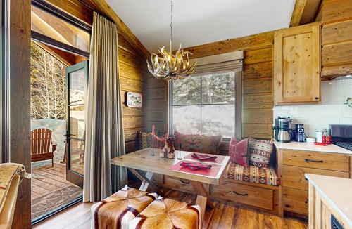 Sun Valley House | Riverside cabin with mountain views, fireplace, covered patio, firepit, & W/D