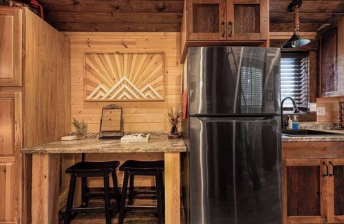 Island Park Apartment | Rustic Tiny Cabin Near YNP | King Loft | The Grizz