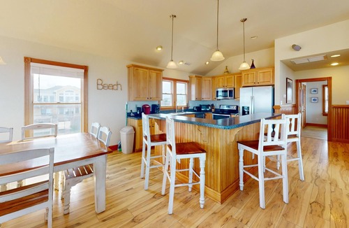 Corolla House | Seaside | 6BR Semi-Oceanfront Carova Beach 4x4 OBX | Pool & Ht Tb | Sleeps 14