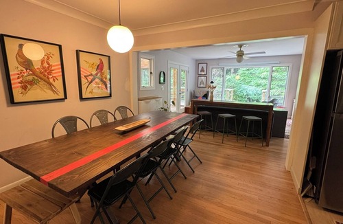 Harbert House | Serene Wooded lot kids play area hot tub screened porch