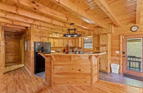 Means Cabin | Starry Mountain Night- Private Pool, Firepit, Pool Table, Playset