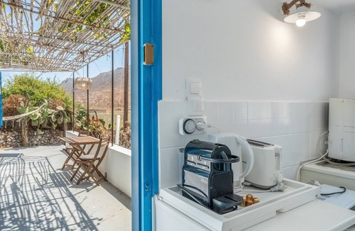 Karpathos Apartment | Studio Apartment 'Avlona Blue' with Mountain View, Wi-Fi and Air Conditioning