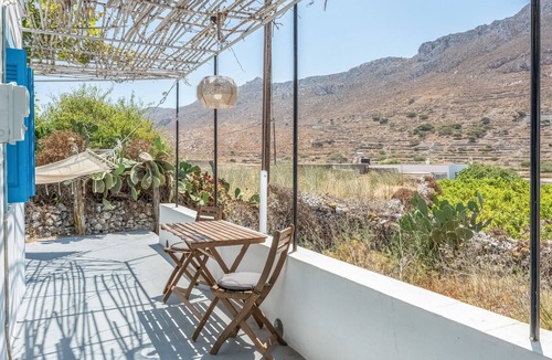 Karpathos Apartment | Studio Apartment 'Avlona Blue' with Mountain View, Wi-Fi and Air Conditioning