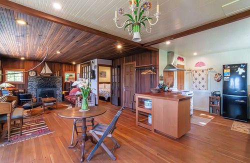 Jenner Cabin | The Dreamboat Romantic soaking tub Jenner CA