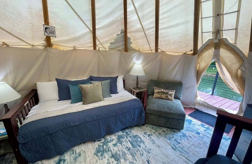 Farmers Resort | The Reel Deal Teepee at The Edge—Unique Riverfront Glamping in Salt Lick, KY