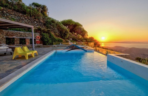 Kea Villa | Villa Ailea with an infinity swimming pool and a great sunset and sea view.