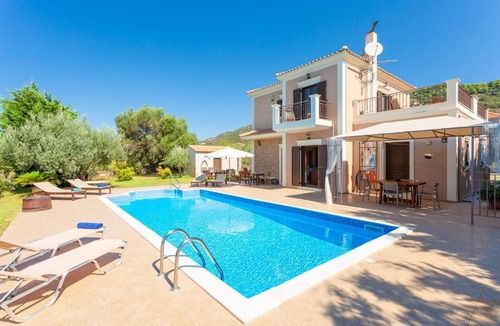 Sarlata Villa | Villa Eufrosini Large Private Pool Walk to Beach Sea Views A C Wifi Car Not Required - 2301