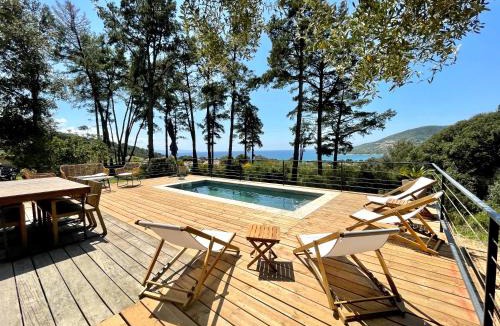 Coggia Villa | Villa piscine Sagone Paradise avec magnifique vue mer