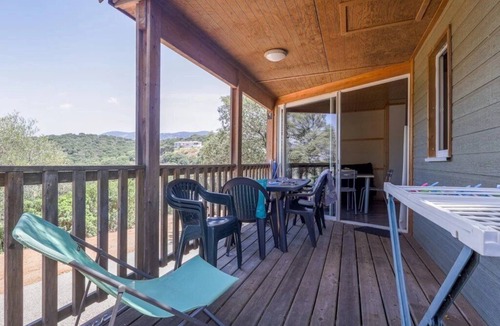 Cargese Ski Chalet | ZEcamping 3* parc aquatique jacuzzi locatif BBQ clim 35m2 5 pers