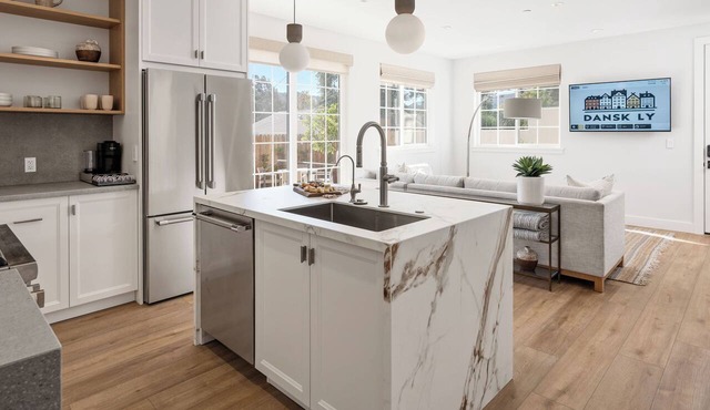 2 Bedroom Suite with Private Yard & Off-Street Parking. Full kitchen & living.