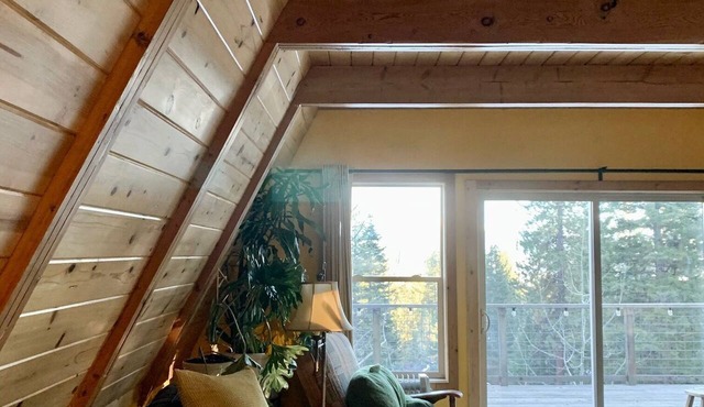 A-frame escape with Payette Lake views and backdoor Forest access. Pet Friendly.
