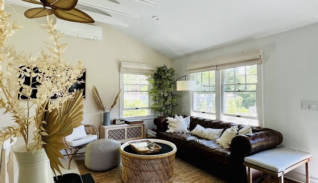Bright Modern Boho Beach Cottage, Heated Pool Access, EV Charging hook up