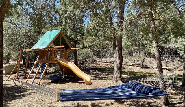Cabin w/Outdoor Fun! Firepit, Playset, BBQ & More