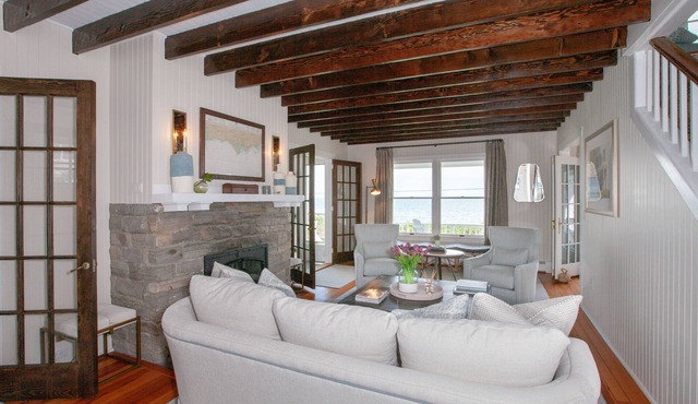 Classic Updated Beachfront Beauty with Stunning Waterviews and Private Beach