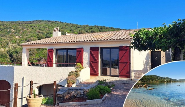 COMPLETE VILLA 160 m2 700 m from the sea, view of the sea, bloody islands and scrubland.