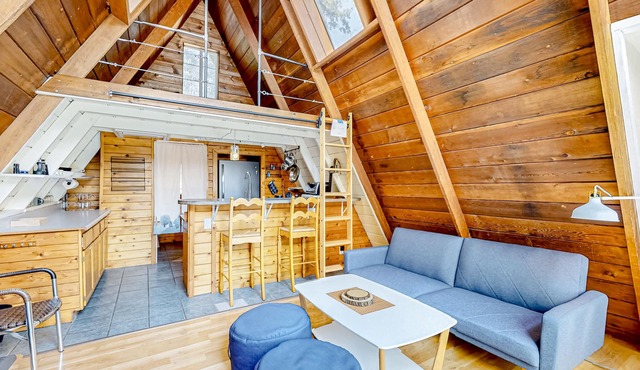 Dog-friendly, A-frame with deck, garden, & woodstove - monthly rental