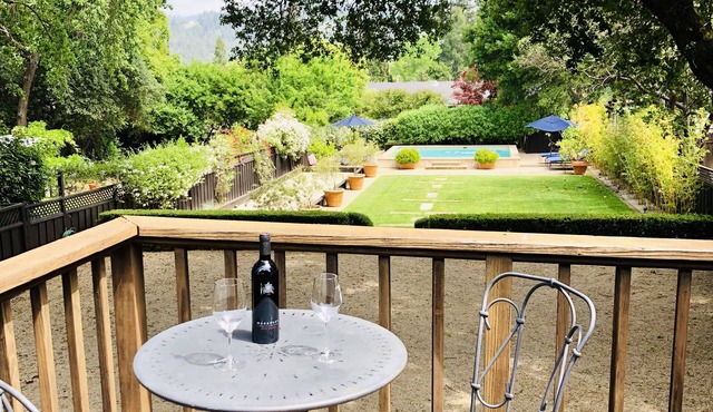 Downtown St. Helena retreat with pool, bocce ball and privacy. Permit #PL23-019