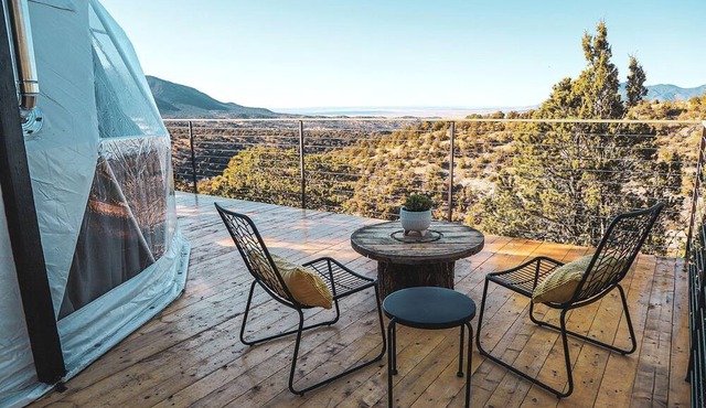Eclectic Dome for Couples Glamping near Nogal, New Mexico