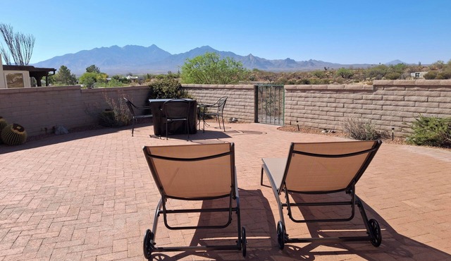 Enjoy breathtaking mountain views from large patio, primary suite & Arizona room