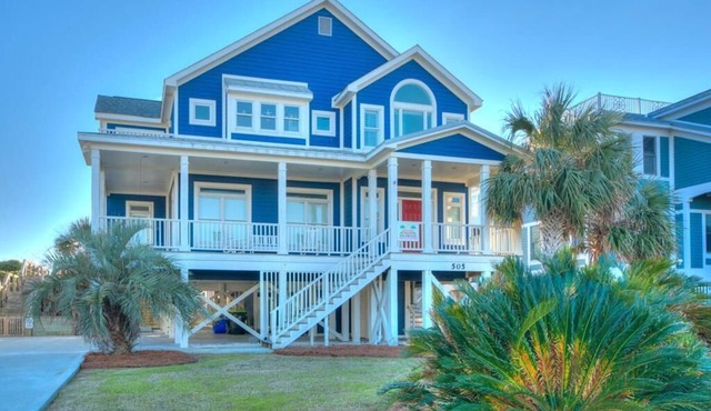 Experience oceanfront luxury at Sea for Miles in Oak Island, NC, with 5 bedrooms!