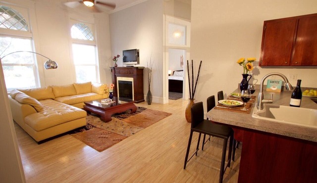 Four — King Bed, Historic Downtown Apartment in Nicely Appointed Building on Main Street