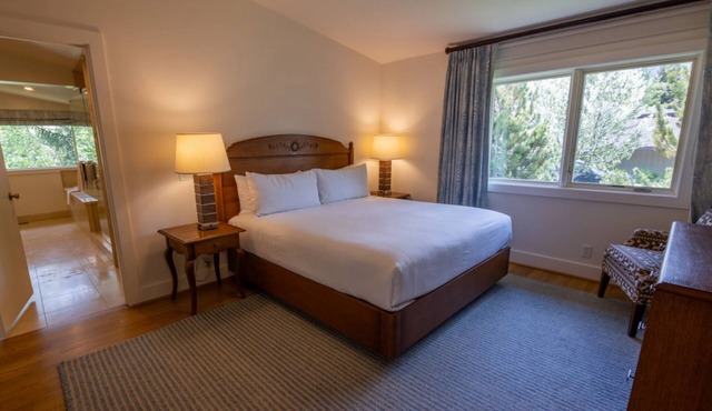 Lake Cottage w/Stunning Views, Private Deck & Steps from Village Shops & Trails