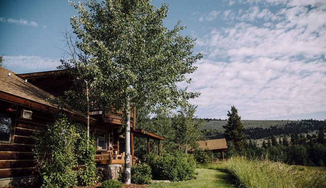 Large home with guest lodge overlooking Madison River Valley near Ennis, MT