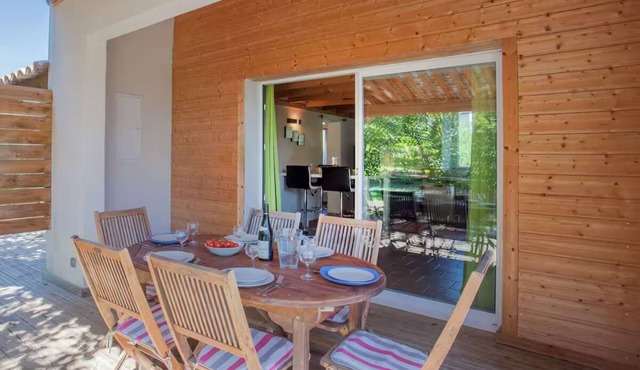 Le Maquis plage -Villa 3 chambres 8 pers - WIFI - Piscine chauffée - Plage à100m