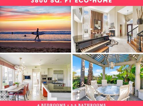 Luxe Family Villa ,116 inch Theater, Yard , Near Beaches