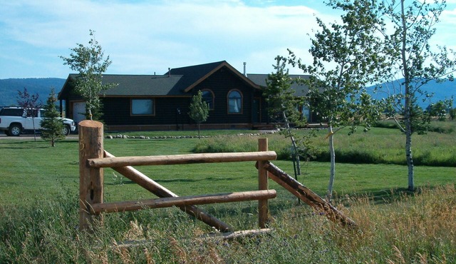 Modern log home with a view of the Tetons!