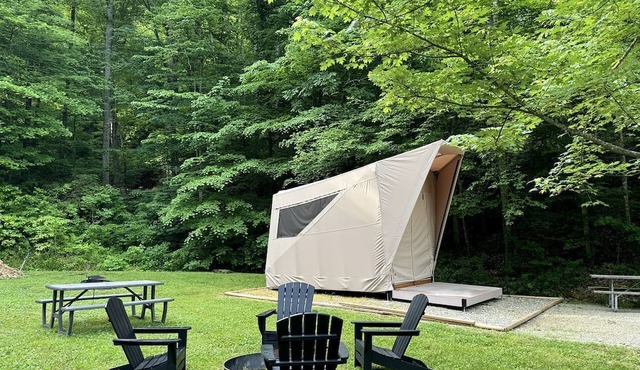 Modern Safari Tent Glamping in Kentucky near Mountain Biking Trails