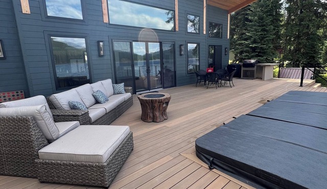 Montana McGregor Lake waterfront, sleep 7 in 2 cabins, new with swim spa & dock.
