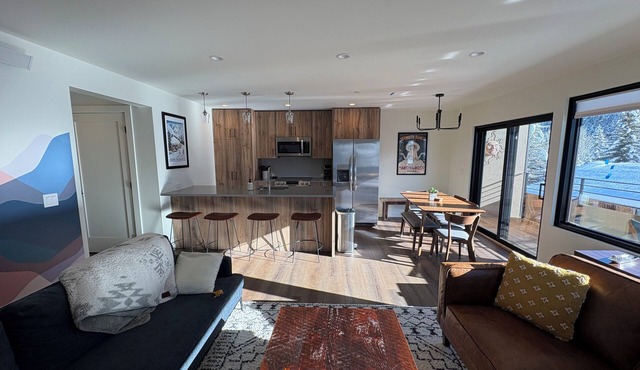 New & Stylish 2 bedroom condo with great views. Close to downtown & ski lifts