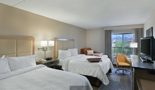 Perfect hotel room for Phoenix Open! Double queen beds