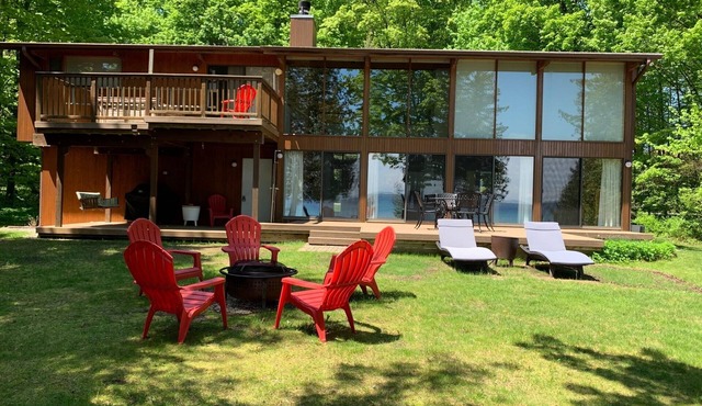 Private Lakefront Suttons Bay Home with Hot Tub, Newly Renovated Beach and A/C!