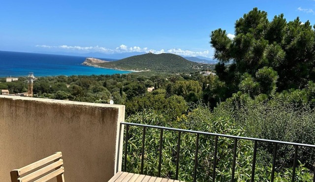Renovated air-conditioned apartment with sea view in Corbara