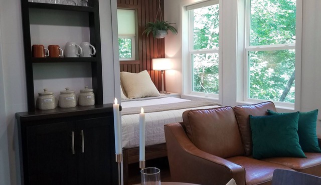 Secluded luxury accommodations with woodland pond view and private hiking trails
