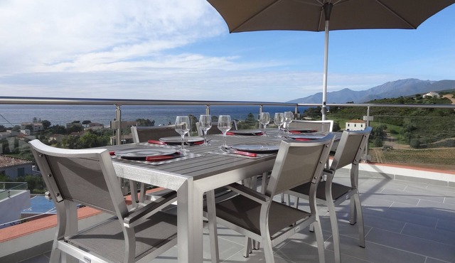 Superb 3-room apartment with view of the sea, mountains & vineyards
