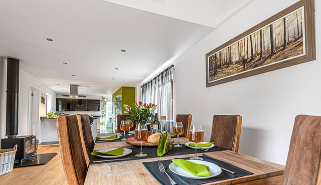 The bright and modern accommodation at The Cottage is all on the one level, with an open-plan layout
