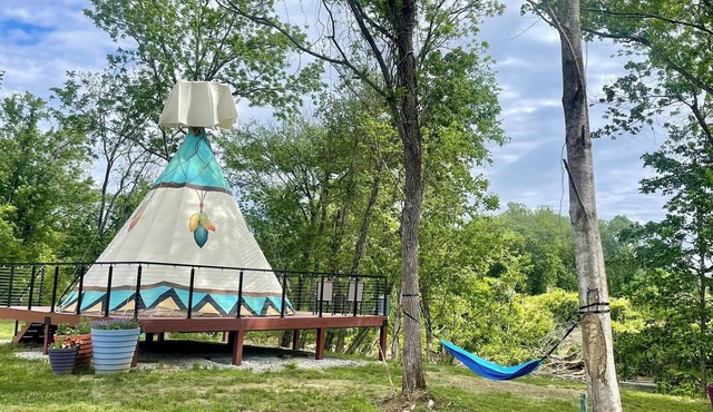 The Dreamcatcher Teepee at The Edge—Unique Riverfront Glamping in Salt Lick, KY
