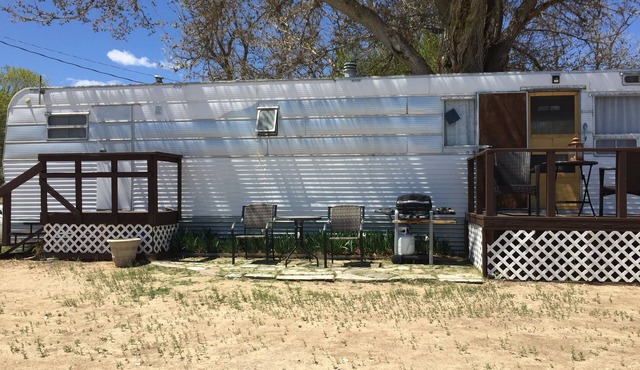 Vintage remodeled 1952 trailer with wonderful views of the mountains.