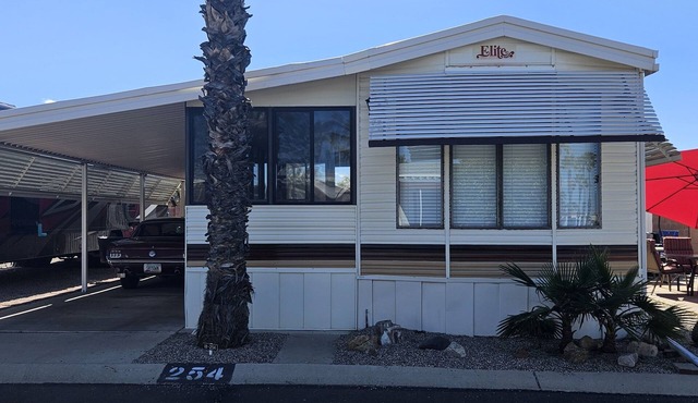 Voyager RV Resort Park Model in an active adult resort in sunny Tucson AZ