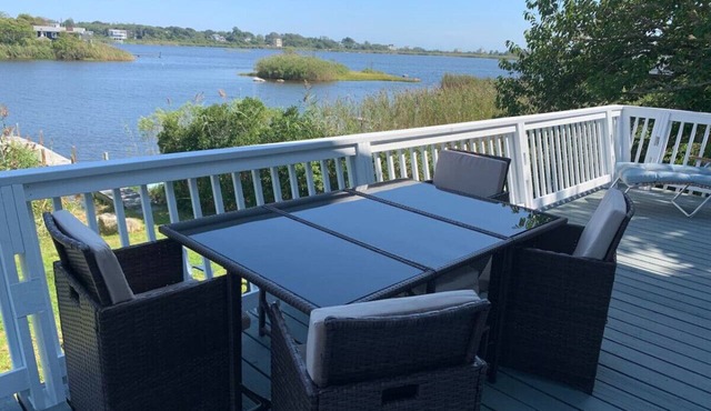 Waterfront Salt Pond House, water view and dock